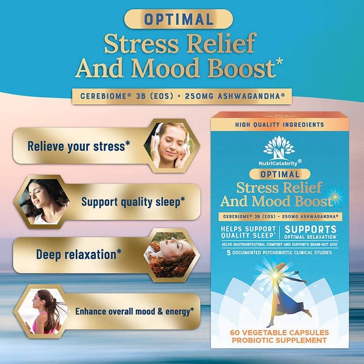 NutriCelebrity - Wholesale Oral Supplement/Vitamin - Nutricelebrity Optimal Stress Relief and Mood Boost Suppleme8