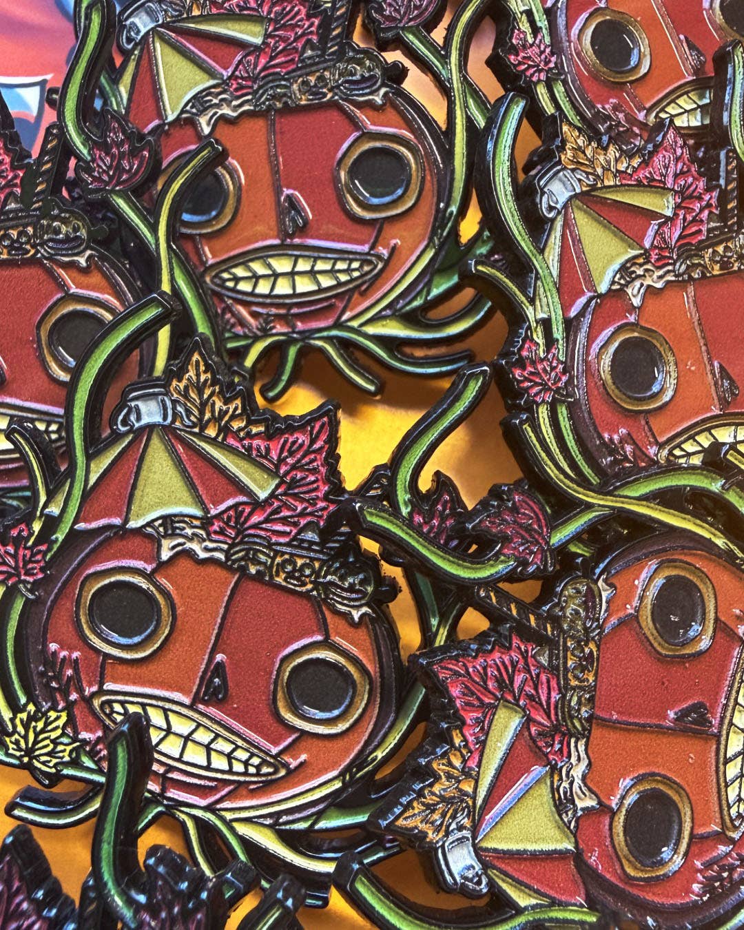 Carrie Anne Hudson Art - Wholesale Lapel Pin/Button - Summerween, Over the Garden Wall Hallowtiki, Tiki Enamel Pin1