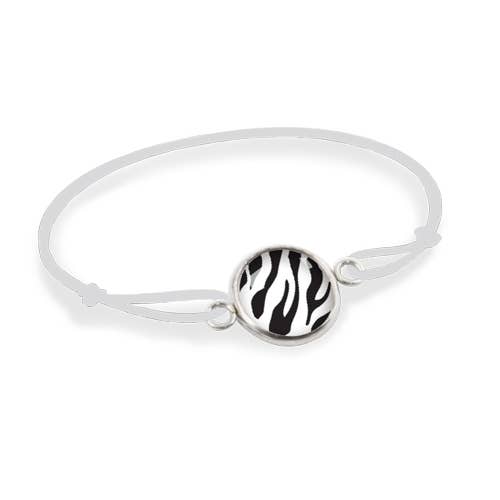 Striped Children's Cord Bracelet - Silver for wholesale by Les Minis d'Emilie Fiala