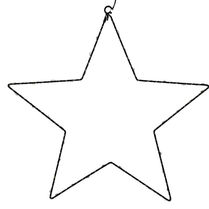 Star LED warm white Christmas star metal black metal star battery timer Ø 40 cm for wholesale by Meinposten