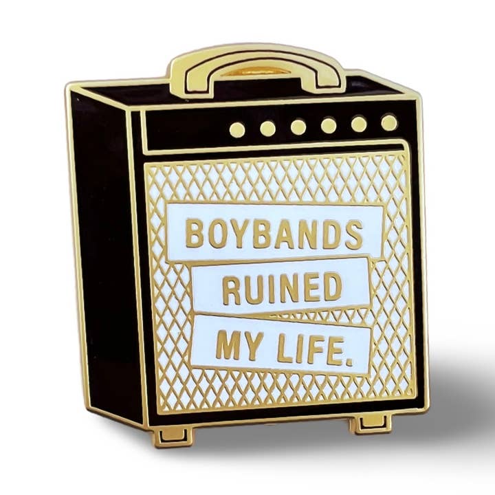 Funny “Boybands Ruined My Life” Enamel Pin - Music for wholesale by Millypins