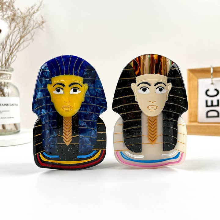 Pince à cheveux en acétate de pharaon égyptien de dessin animé pour la vente par mildstyles