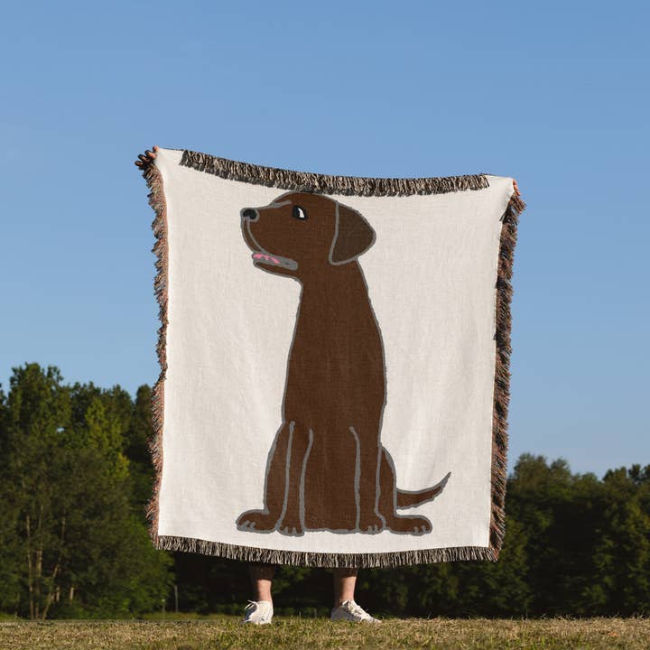 3dRose - Wholesale Throw blanket - 3dRose, Cute Artistic Chocolate labrador Retriever Puppy Dog, Blanket1