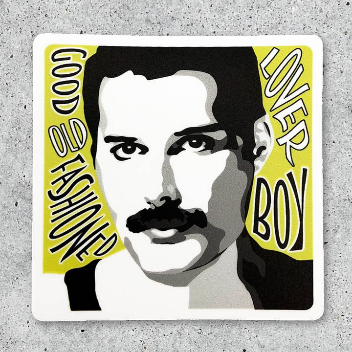 Freddie Mercury Good Old Fashioned Lover Boy vinyl sticker for wholesale by Citizen Ruth