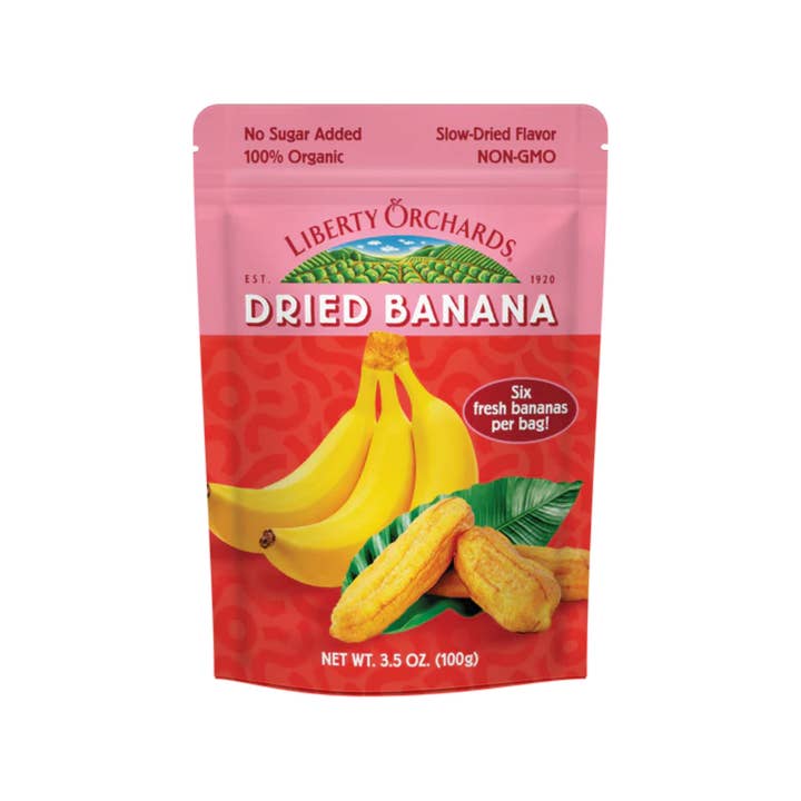 Liberty Orchards Dried Banana Peg Bag 3.5oz - 15ct for wholesale by I Got Your Candy