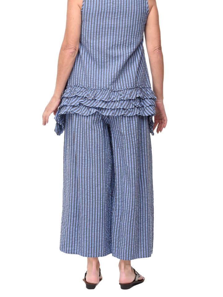 Tulip Clothing - Wholesale Pants - Women's - CV115 Palazzo Pant in Doyle Seersucker Stripe*1