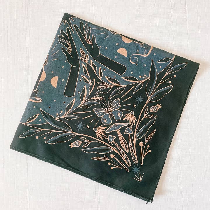 Lantern Print Co. - Wholesale Bandana - Unisex - Bandana: Luminary; Black2