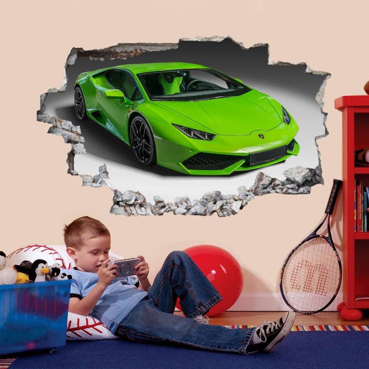 Supercar Sports Car Wall Sticker Mural for Kids Bedroom for wholesale by Wonderwallsboutique