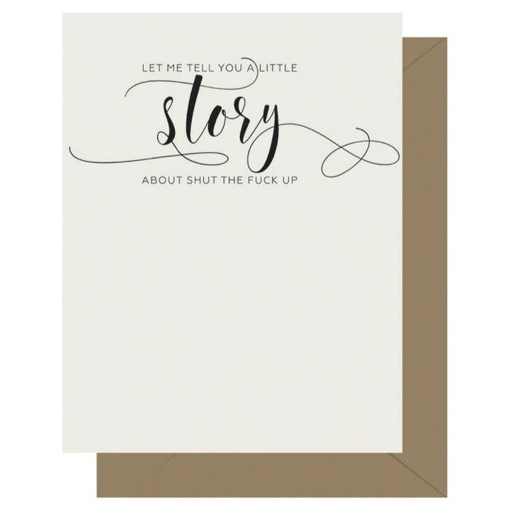 Crass Calligraphy Story - Biglietto di auguri per la vendita all'ingrosso da parte di Letterpress Jess