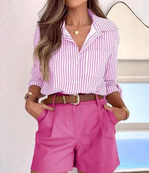 Rosa Clothing - Wholesale Shirt - Women's - Long-sleeved striped shirt6