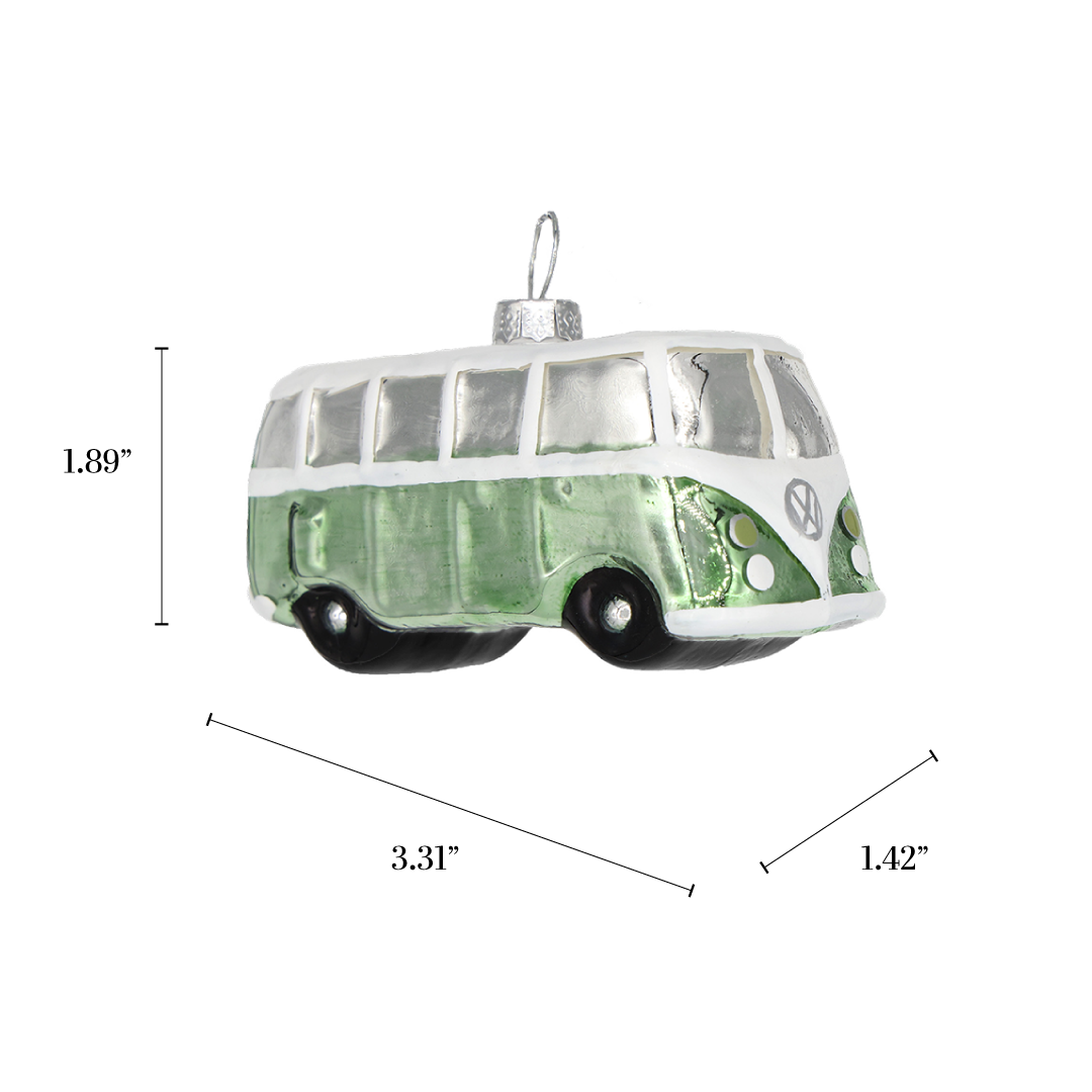 Chive - Wholesale Ornament - VW Green Van, Handcrafted Christmas Glass Gift Ornament 20253
