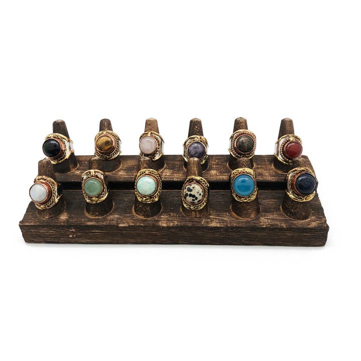 Janya Essential Stone Rings and Display for wholesale by Anju Jewelry