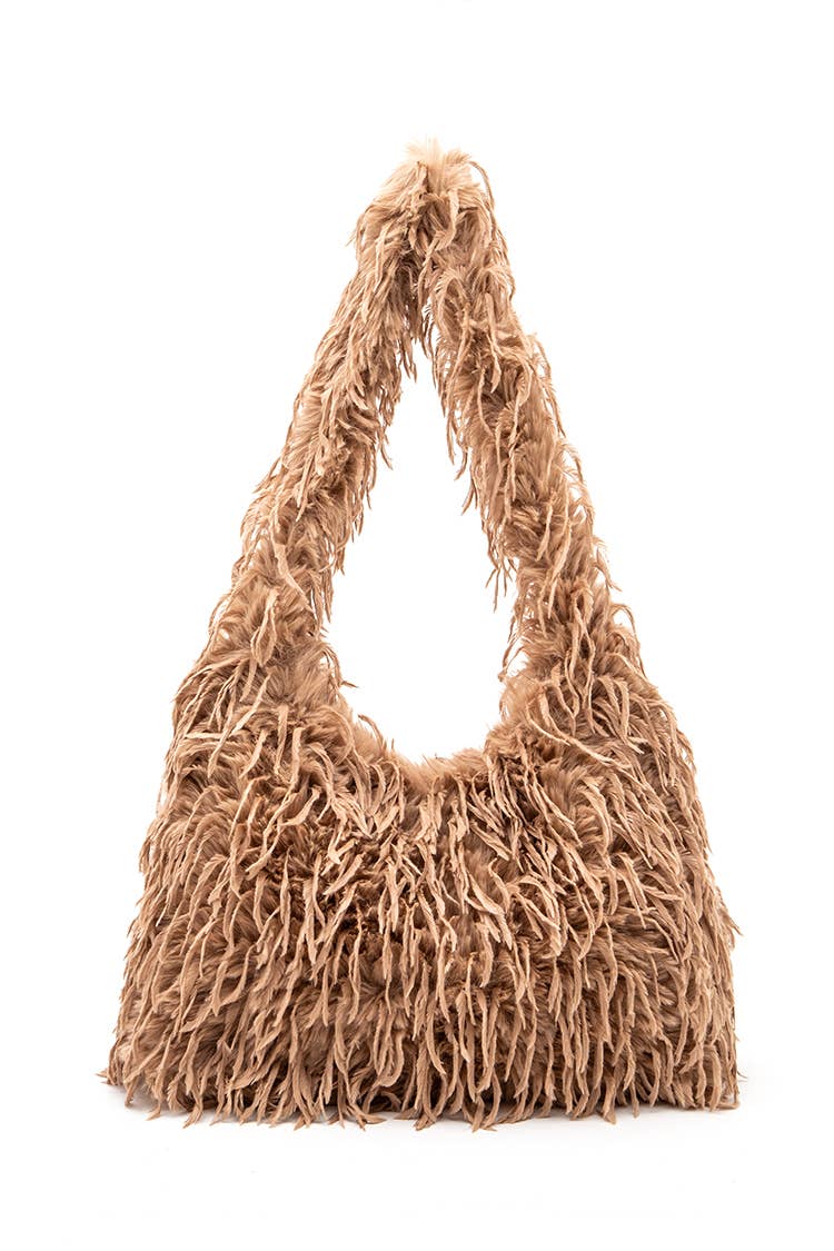 Artini Accessories – Engroshandel Skuldertaske – til kvinder – Faux Feather Hobo Slouchy taske3