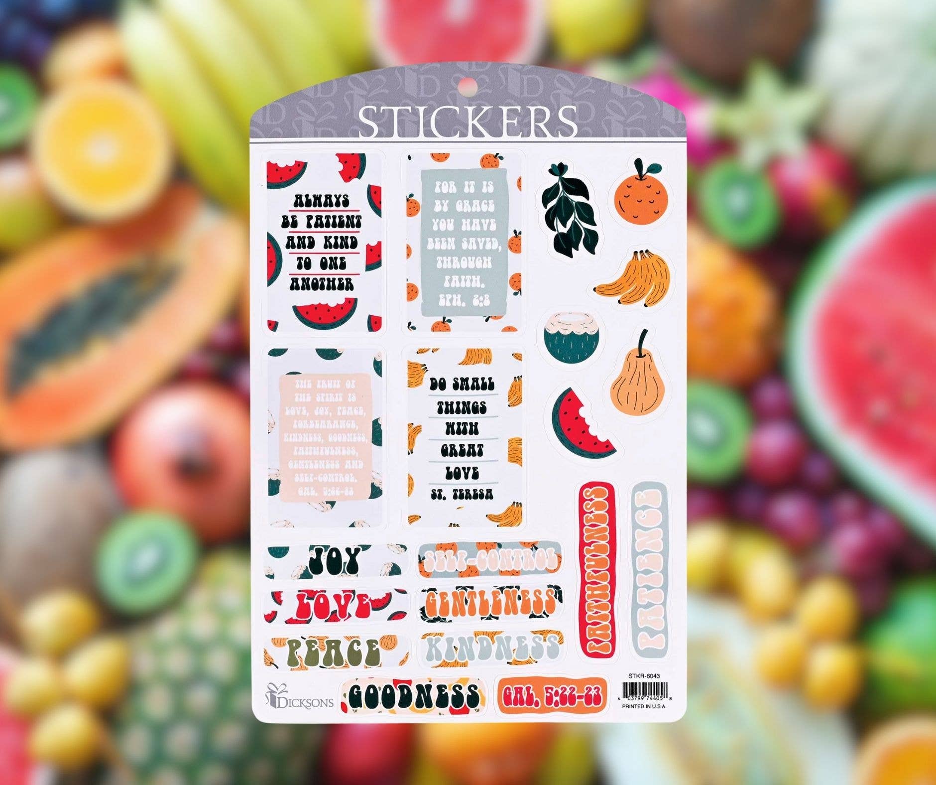 Dicksons – Großhandel Aufkleber – Sticker Früchte des Geistes Retro-Kollektion1