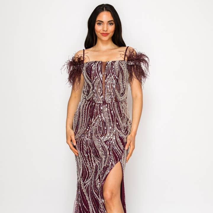 Beaded feathers dress S#3394 and other Purchase Wholesale feather dresses. Free Returns & Net 60 Terms on Faire trending on Faire.