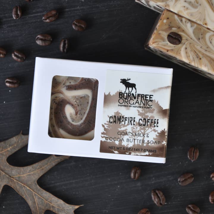 Campfire Coffee Soap for wholesale by Born Free Organic