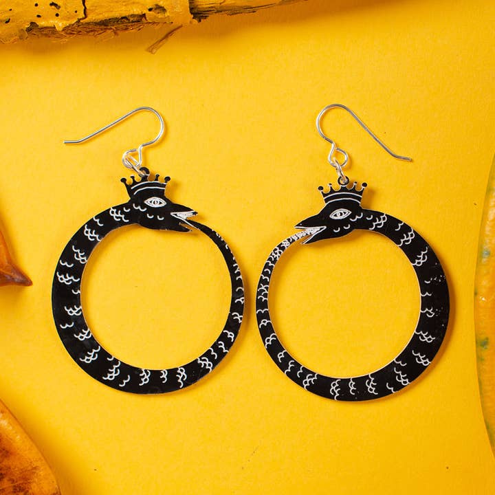 Ouroboros Snake Earrings Small for wholesale by Darling Marcelle
