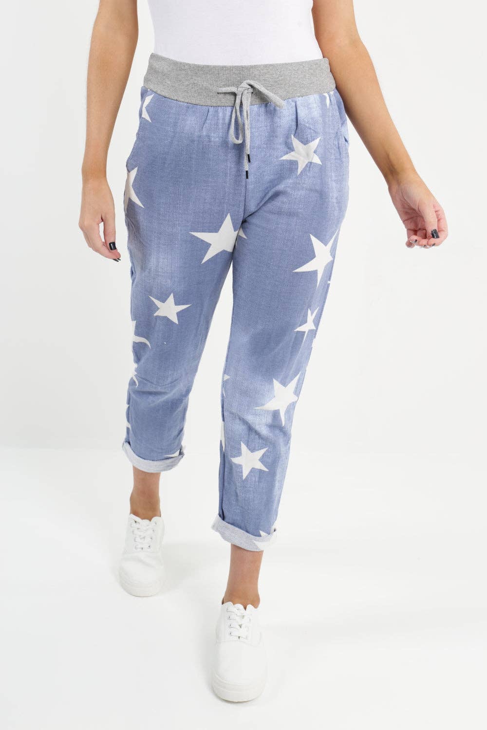 Miss Bold – wholesale Byxor - Dam – Italienska stjärntryckta fickor Bomullsbyxa för damer14