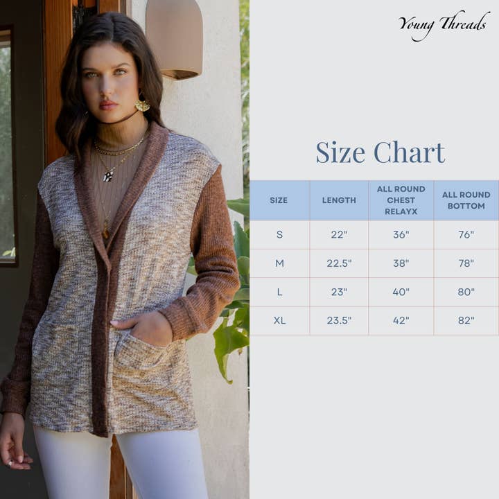Grain Boho Luxe Sweater Knit Coat with Western-Inspired Accents for wholesale on Faire8