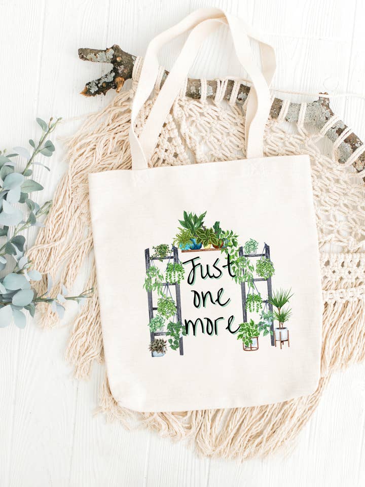 Just One More Canvas Tote Bag for wholesale by Greens N' Things LLC
