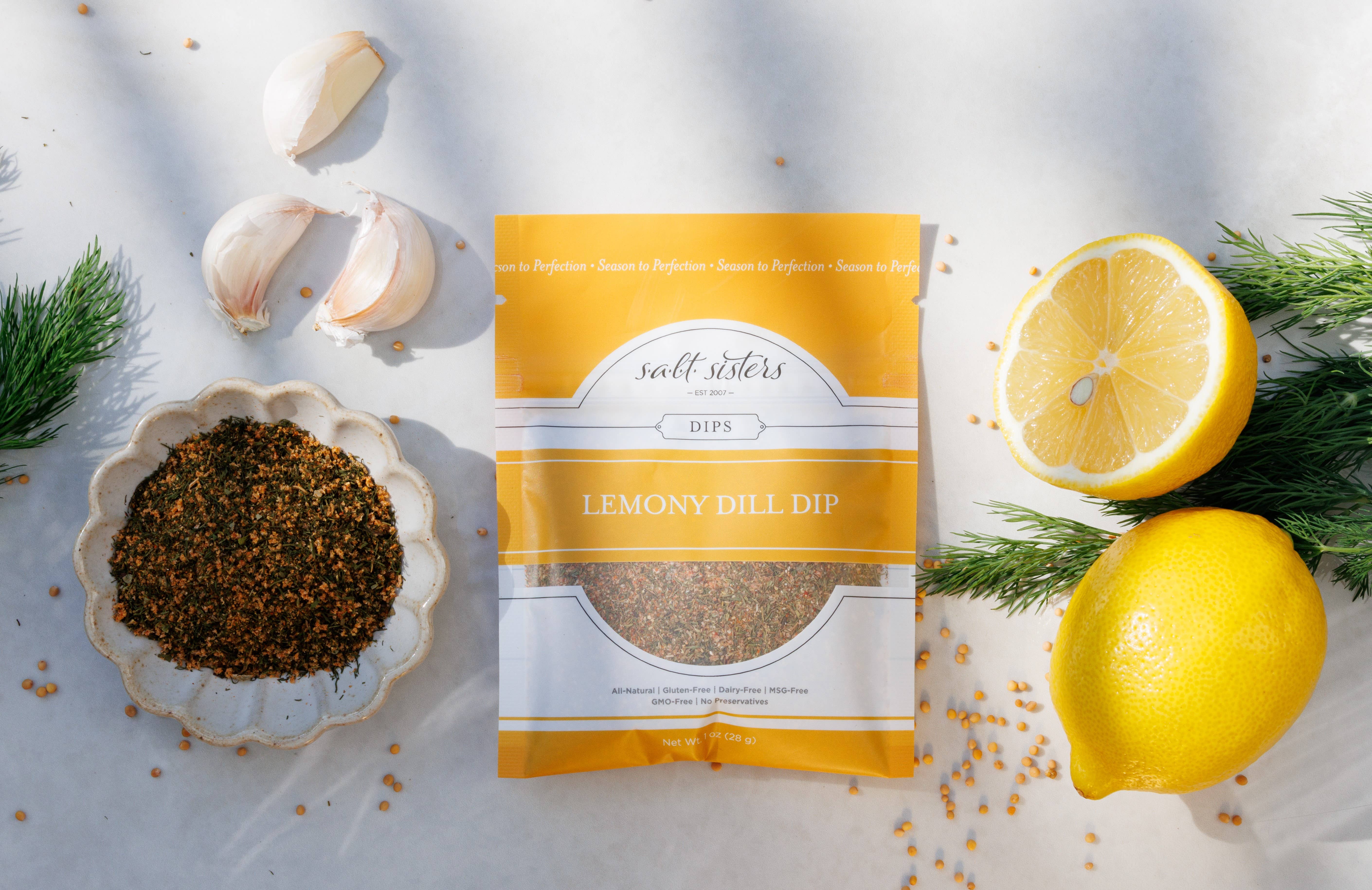Salt Sisters - Wholesale Dip - Dip Seasoning Mix - Lemony Dill - Packaged Weights3