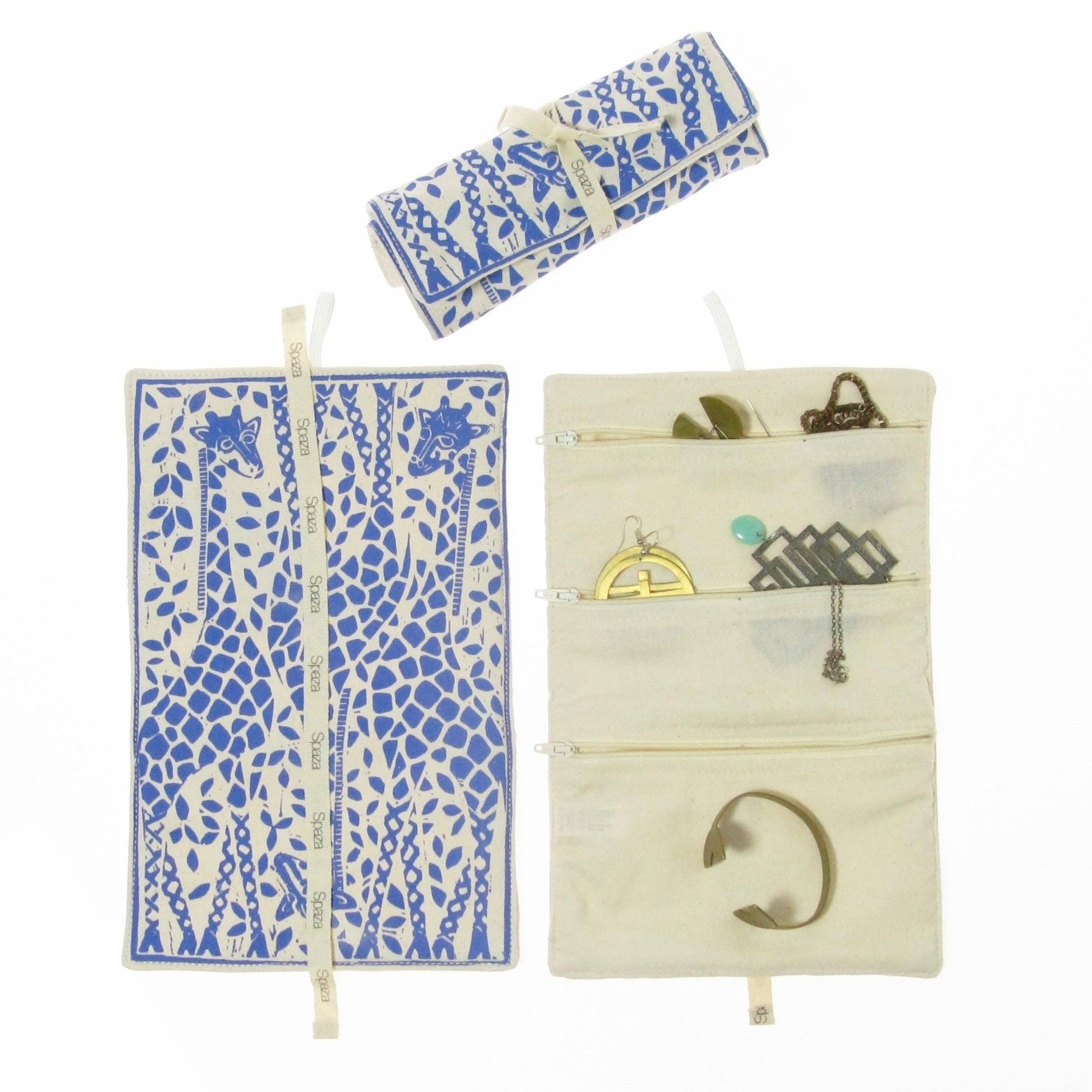 Spaza Home UK - Wholesale Jewelry Box/Organizer - Jewellery Roll Giraffe Print | Keeping Jewellery Untangled0