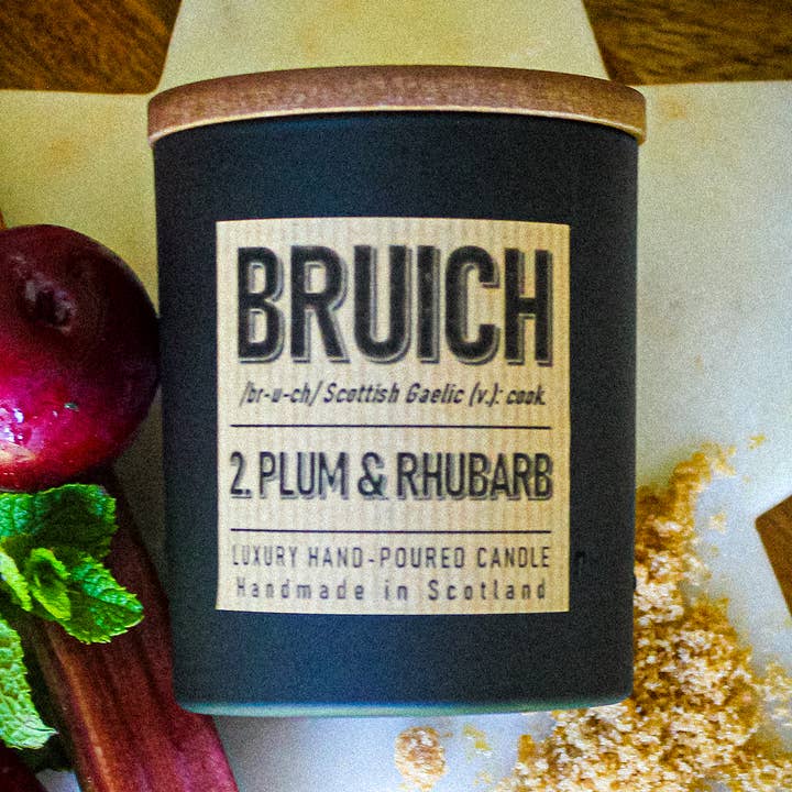 Bruich 2: Plum and Rhubarb Luxury Candle for wholesale by Hamilton and Morris Candlemakers