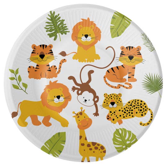Fiestora - Wholesale Disposable Plate - 8 PLATES 23 CM JUNGLE ANIMALS0