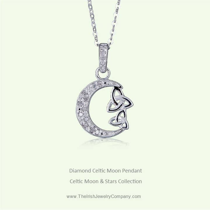 The Irish Jewelry Company - Wholesale Pendant/Charm Necklace - Diamond Celtic Moon Pendant3