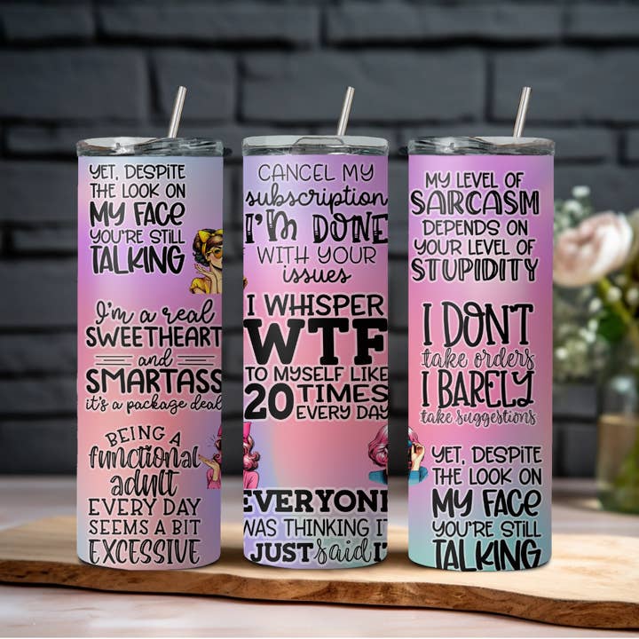 Snarky Quotes Tumbler voor wholesale door Wicked Flower Creations