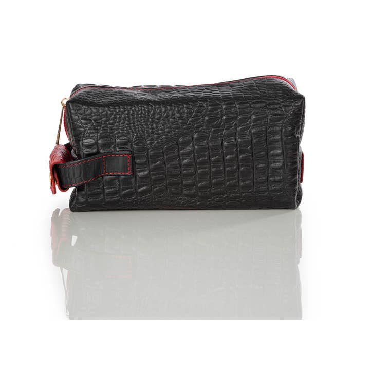Black and Red 999 Toiletry Bag for wholesale by Benenate