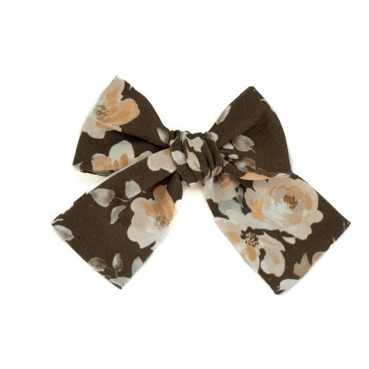 Magnolia Floral Petite Hair Bow for wholesale by Boon Ties