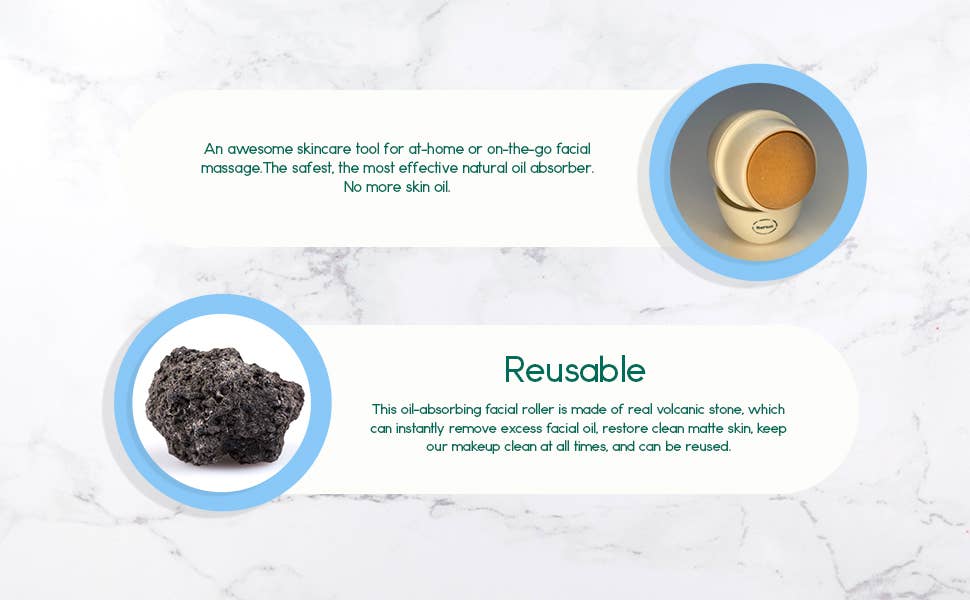 BeNat - Vendita all'ingrosso Rulli viso/di bellezza - Rullo facciale assorbente in pietra vulcanica3
