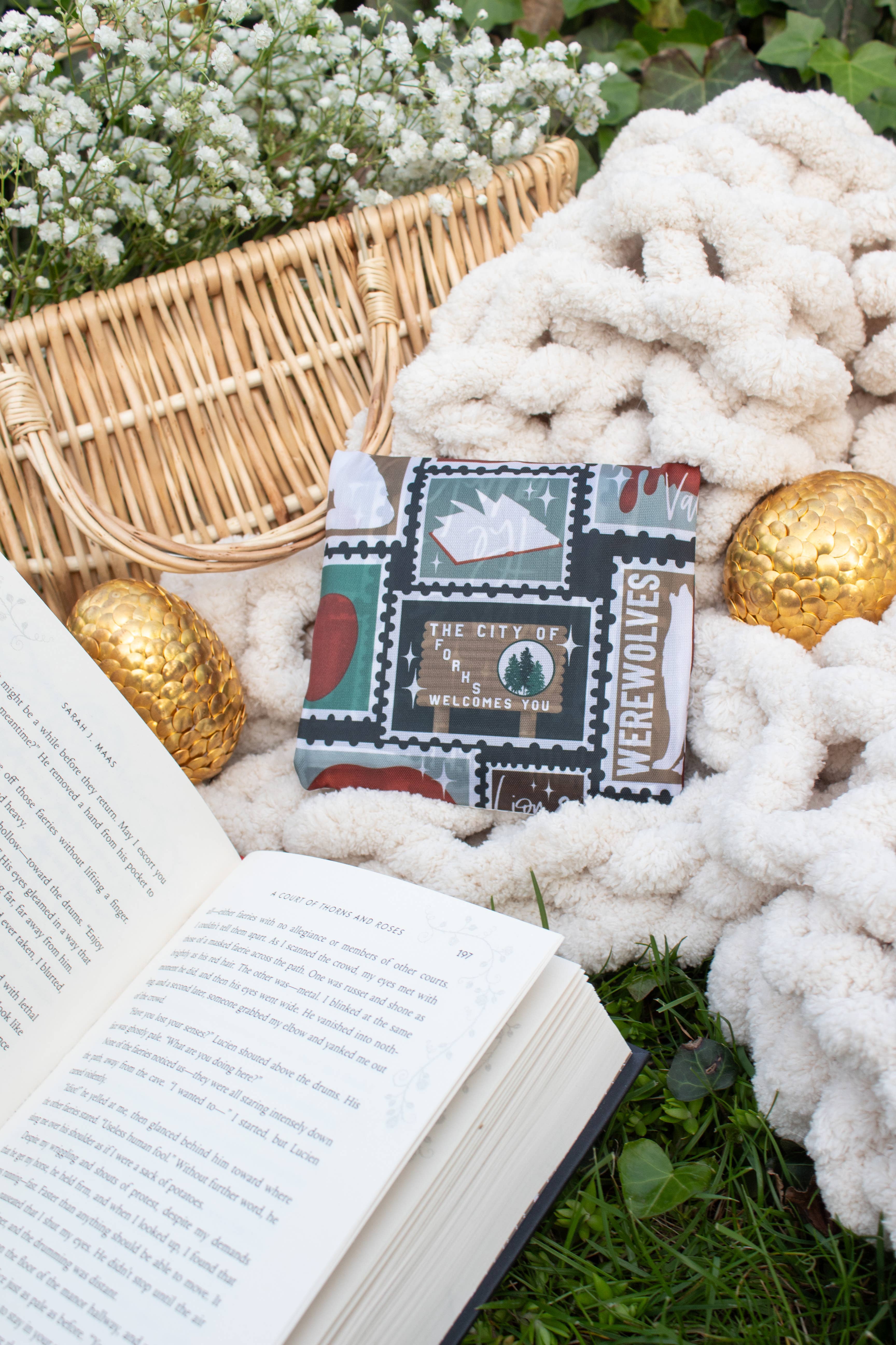 Meaggie Moos - Wholesale Grocery/Shopping Bag - Forks WA Stamps | Reusable Bookish Foldable Grocery Tote Bag3