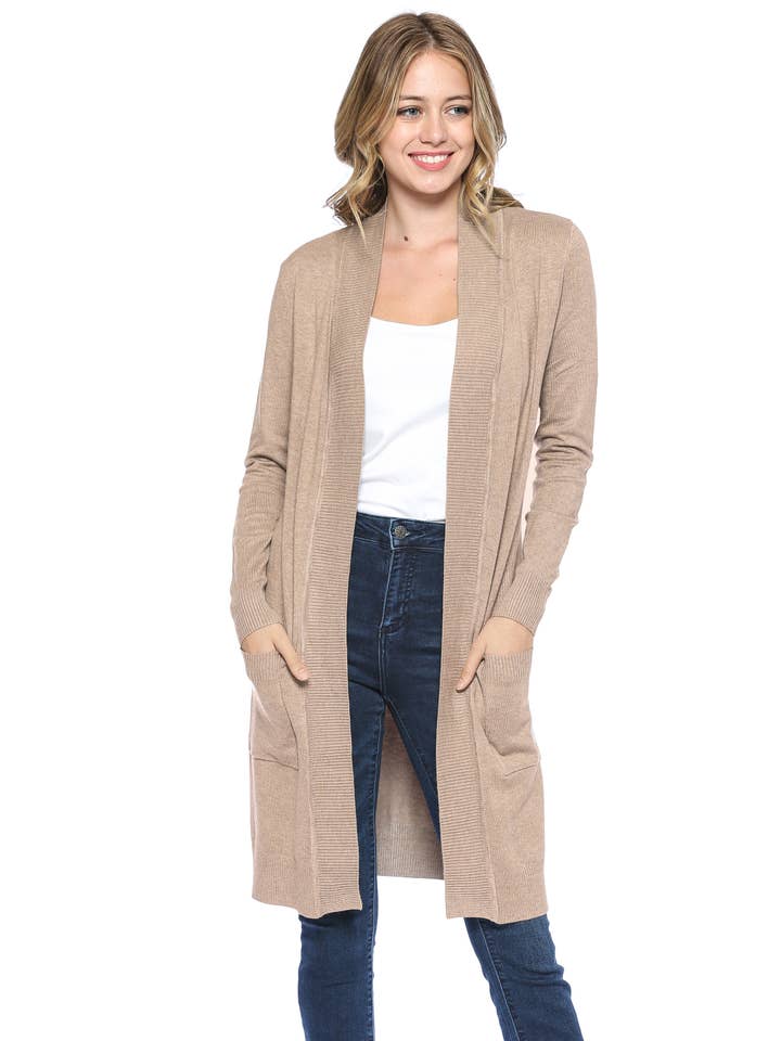 Newself Collection – Großhandel Strickjacke – Damen – Langarm Klassische Strickjacke mit offener Vorderseite3