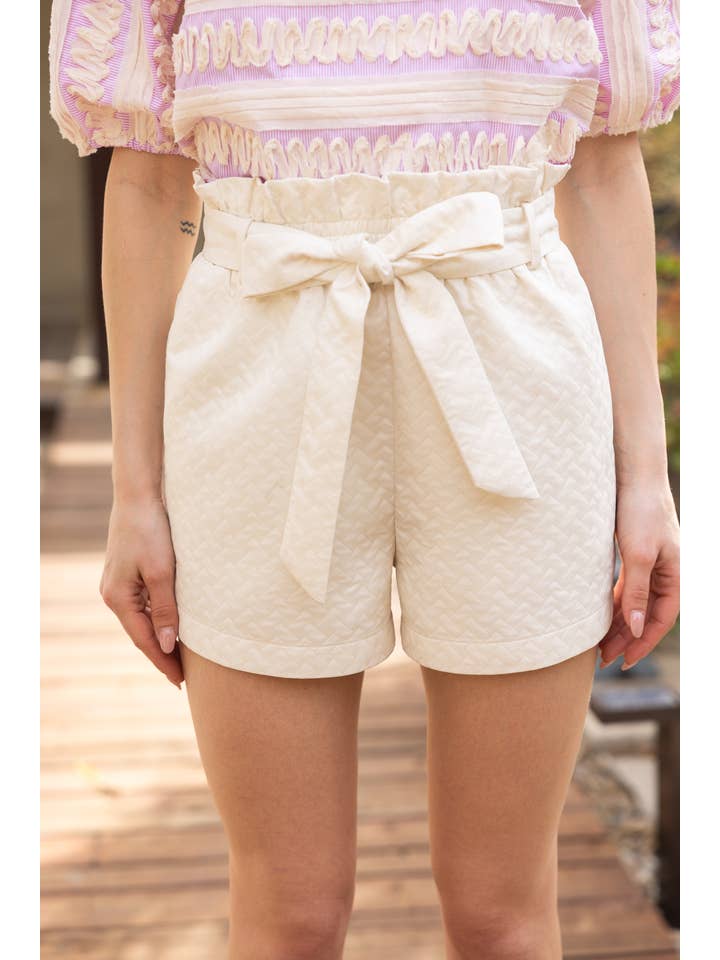 VOY - Wholesale Shorts - Women's - 35645 High Waist Self Tie Shorts