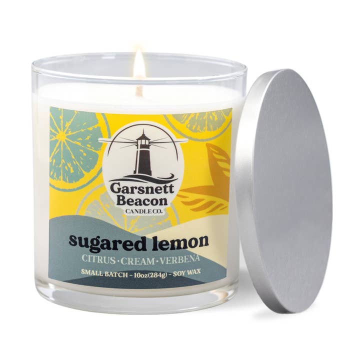 Garsnett Beacon Candle Co. - Wholesale Jar/Filled Candle - Sugared Lemon Candle - Citrus, Cream, Verbena Scent0