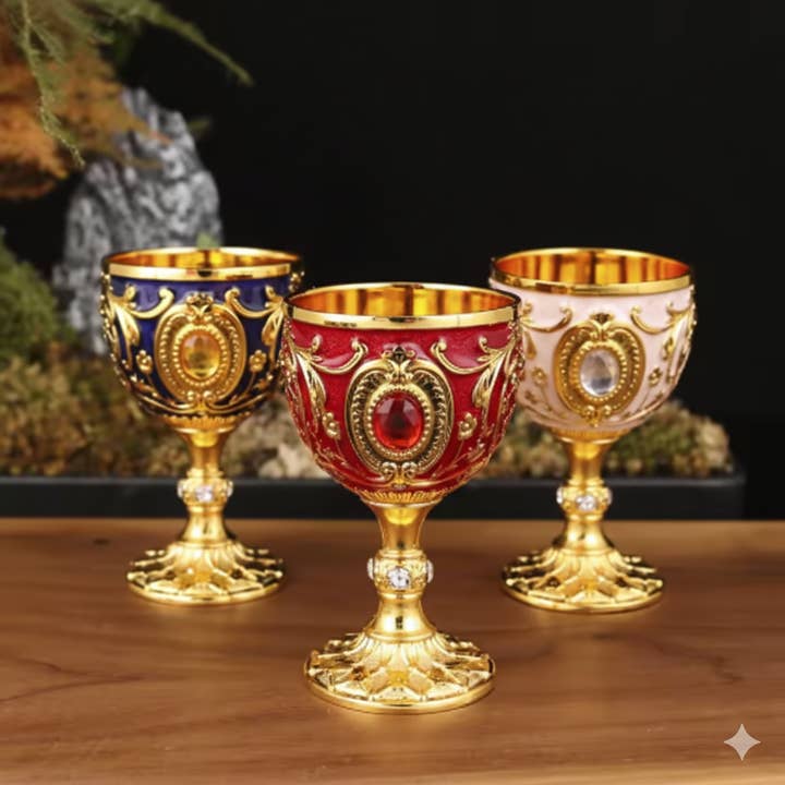 Vintage Holy Grail Medieval Metal Wine Goblet for wholesale by Buddha Ayurveda