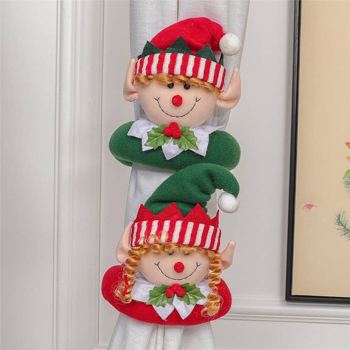 Ekartini - Wholesale Christmas decoration - Cartoon Elf Doll Curtain Holder Christmas Home Decoration3