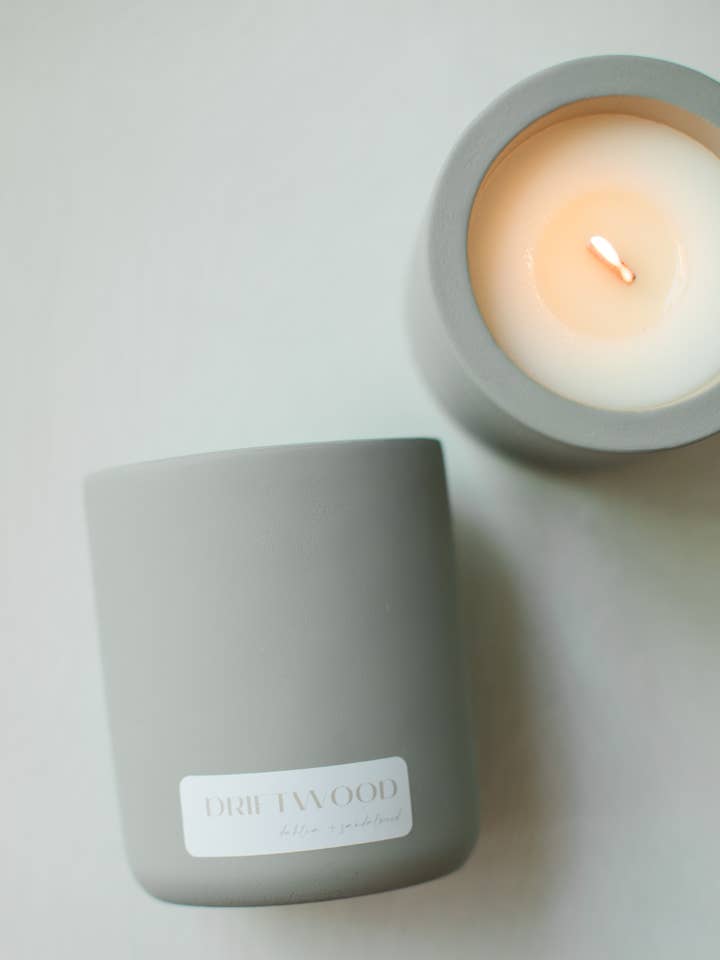 Driftwood | Gray Concrete Candle | 9oz for wholesale by Dahlia Fragrance