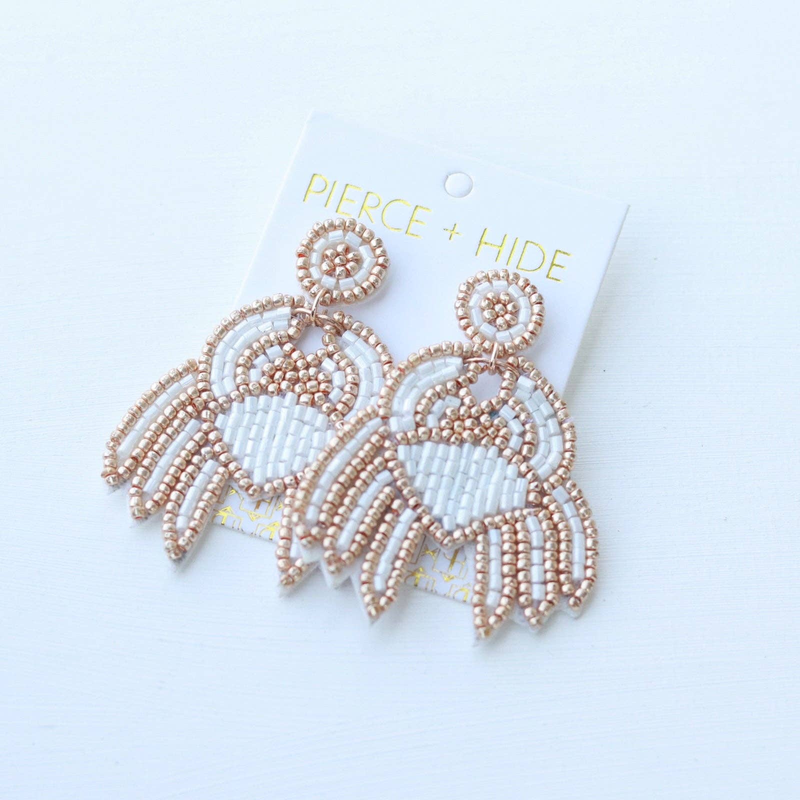 Pierce + Hide - Wholesale Dangle Earrings - Custom Beaded White Crab Earring | Nautical Earrings4