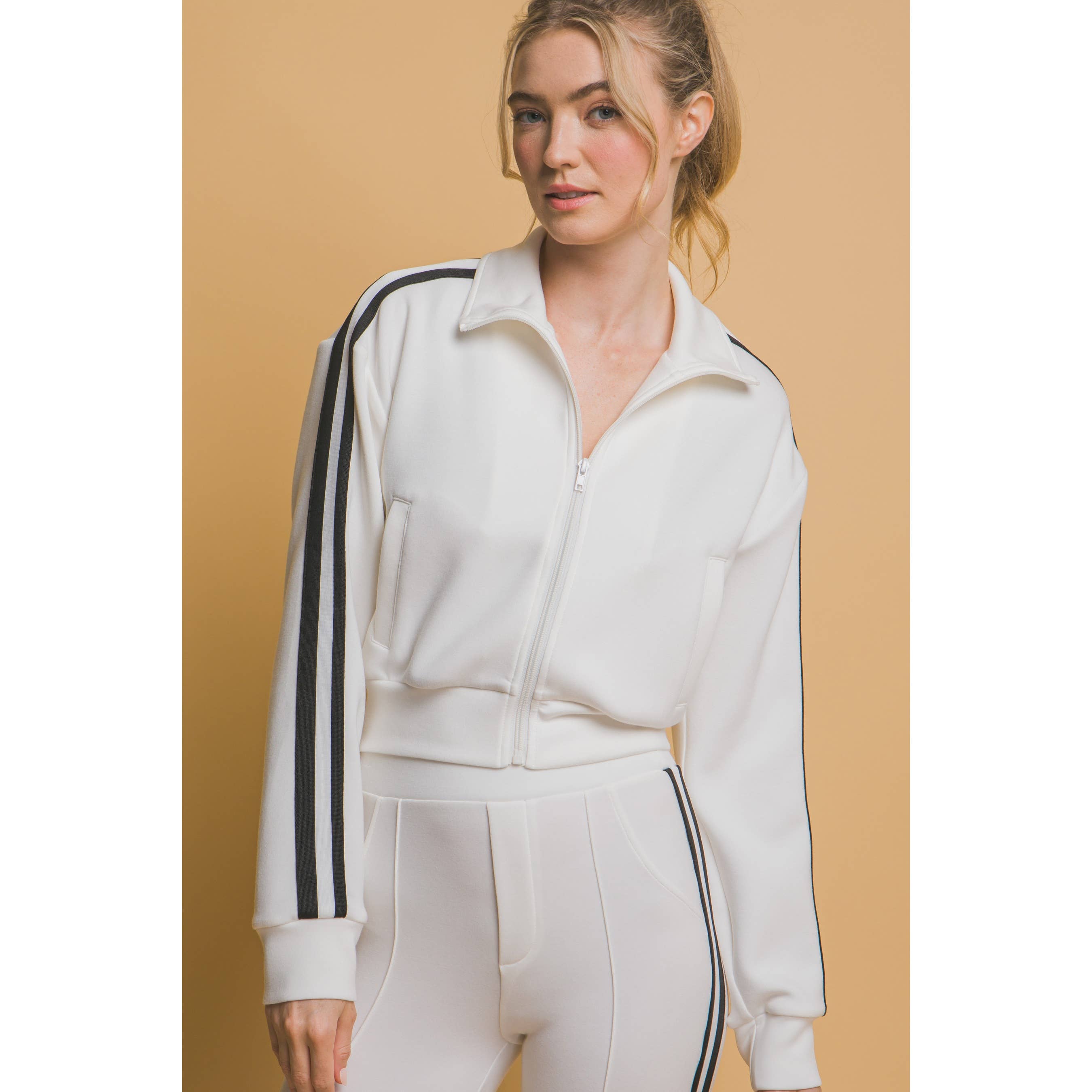 HiteJeans - Wholesale Jacket - Women's - Side Stripe Mock Jacket with Side Pockets6