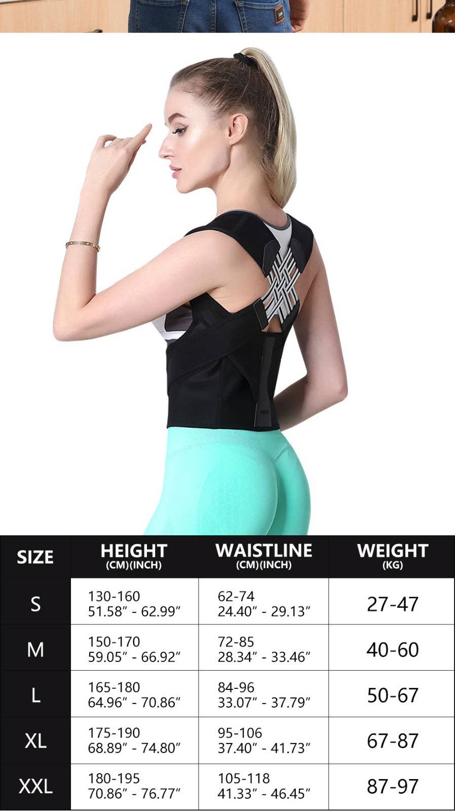 VIGOR - Wholesale Fitnessapparatuur - Houdingscorrector voor rug-, schouder- en rugondersteuning voor dames en heren25