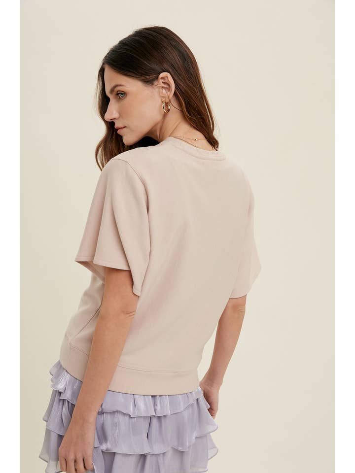 NATURAL LIGHTWEIGHT FRENCH TERRY TOP / WL23-7552 for wholesale on Faire3