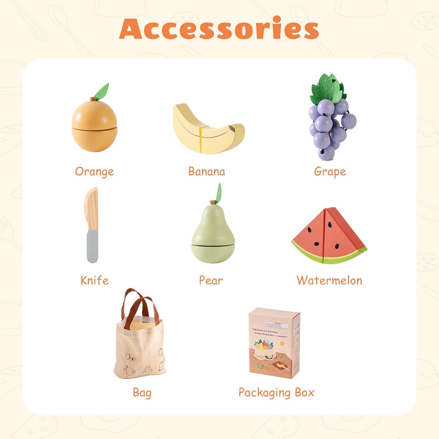 Robud & Mewoofun Official Store - Wholesale Toy Set - Kids - Robud Wooden  Pretend Play Realistic Food Cutting Set Toys11