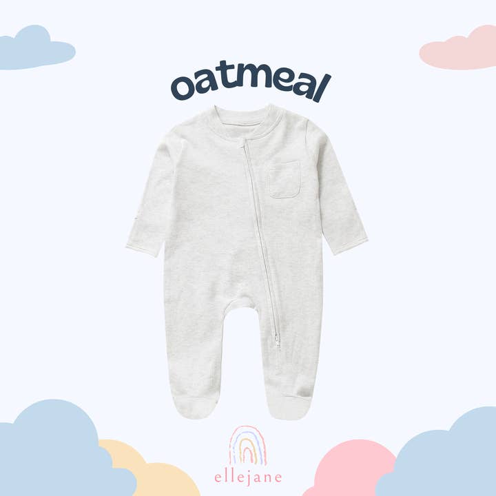 Ellejane – wholesale Nattdräkt – Baby – Solid baby pyjamas, footie pyjamas, dragkedja footie, bomull (kopia)
