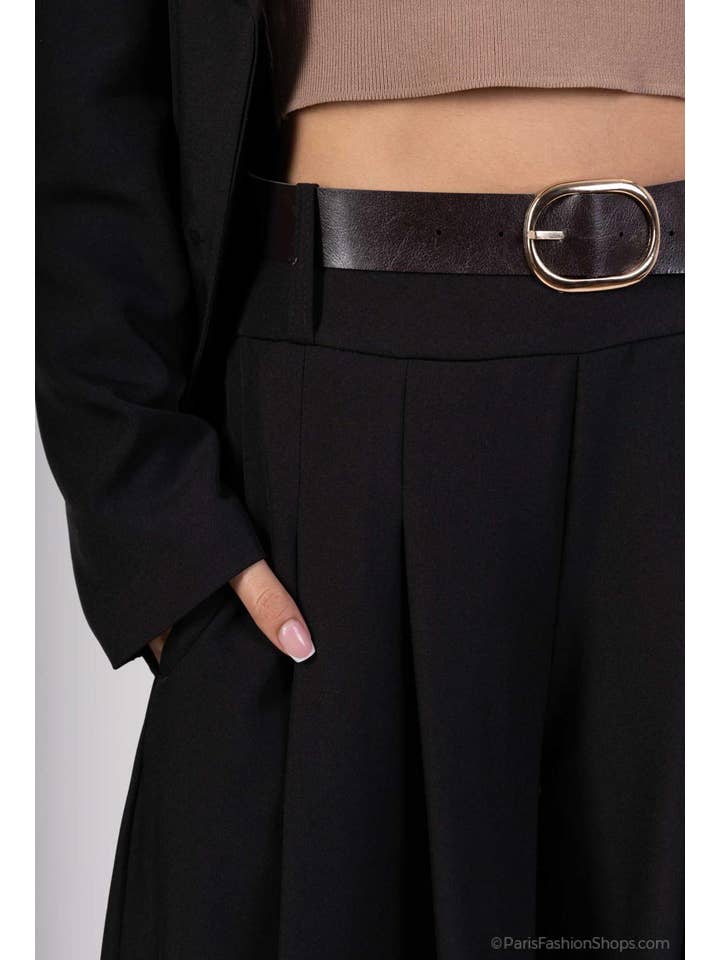 Kurt Muller – wholesale Pants – Women's – KM Zra Classy Wide Leg Belted Trousers3