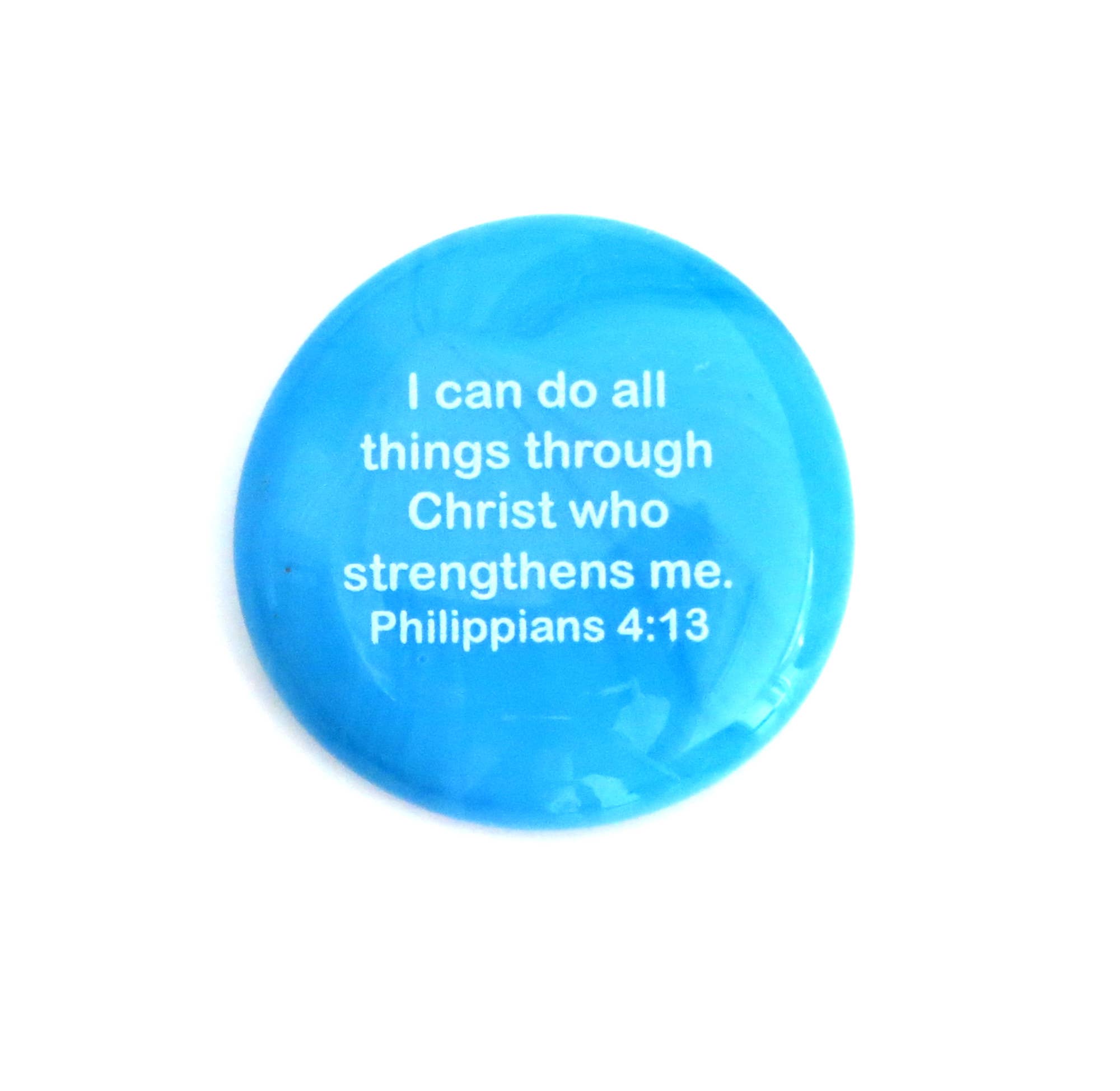 Lifeforce Glass, Inc. – wholesale Keepsake coin/token – Glass Stone: I Can Do All Things...Philippians 4:137