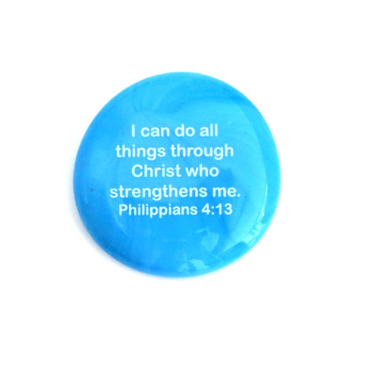 Lifeforce Glass, Inc. - Venta al por mayor Moneda/objeto de coleccionista - Piedra de cristal: Puedo hacer todas las cosas... Filipenses 4:137