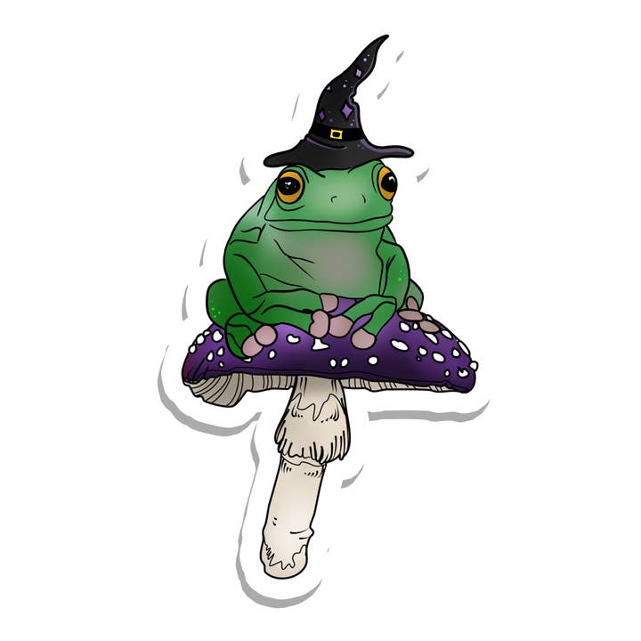 Rebel and Siren - Wholesale Sticker - Frog Witch | Magic | Animal | Waterproof Sticker | 3"
